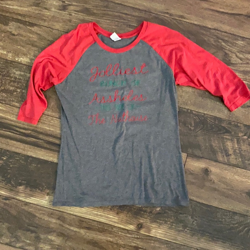 Custom women’s baseball sleeve Christmas shirt